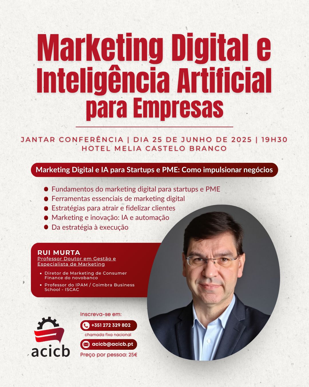ACICB promove jantar temático sobre Inteligência Artificial para Startups e PME