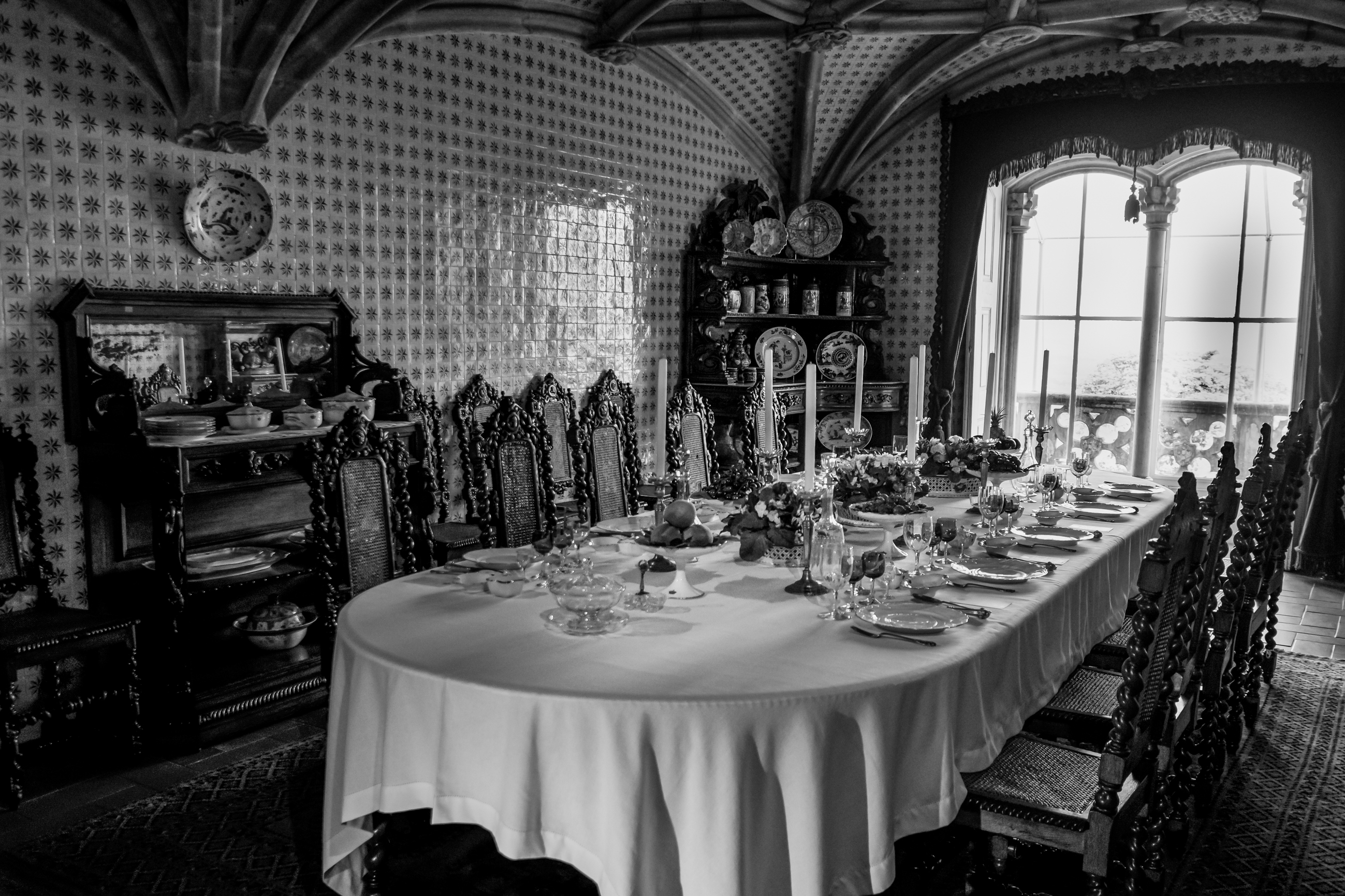 O património cultural de Sintra - A sala de jantar no Palácio da Pena